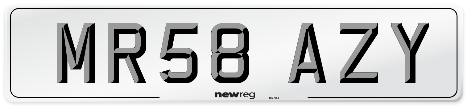 MR58 AZY Number Plate from New Reg